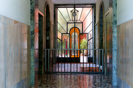 Old residential palace along corso Sempione in Milan, Lombardy, Italyのeditorial素材