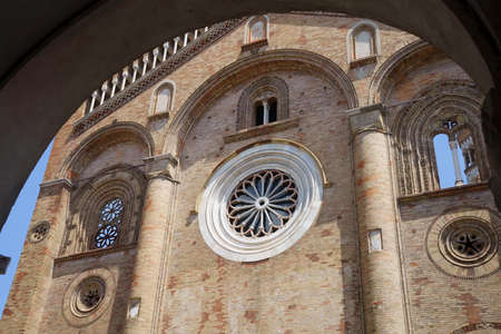 Crema, Cremona province, Lombardy, Italy: exterior of the medeival cathedral (duomo)の写真素材