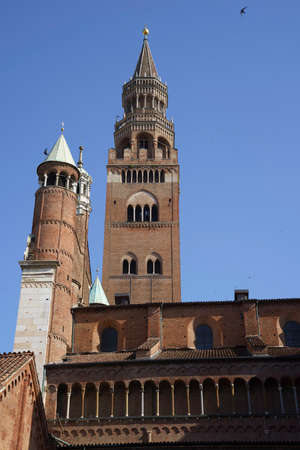 Exterior of the medieval cathedral (duomo) of Cremona, Lombardy, Italy