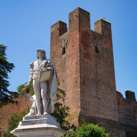 Historic buildings of Castelfranco Veneto, Treviso province, Veneto, Italyの写真素材