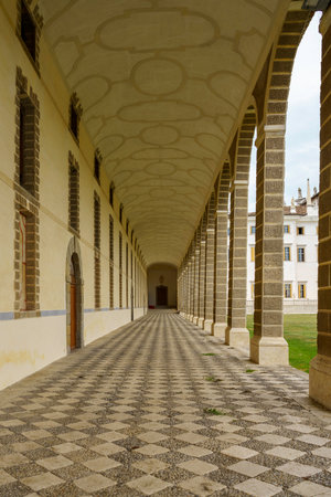 Exterior of the historic Villa Manin at Passariano, in Udine province, Friuli-Venezia Giulia, Italyの写真素材