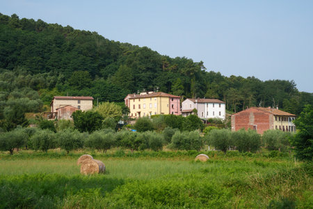 Massa Macinaia, rural village near Lucca, Tuscany, Italy, at summerの写真素材