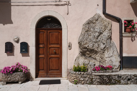 Pescasseroli, historic town in the Abruzzo National Park, at summerの写真素材