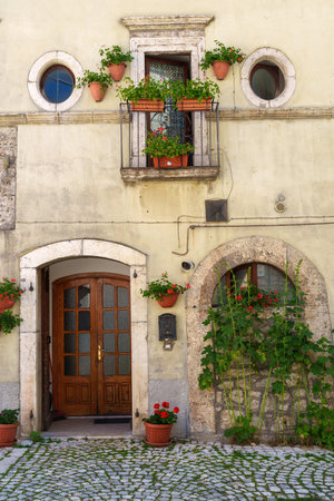 Pescasseroli, historic town in the Abruzzo National Park, at summerの写真素材