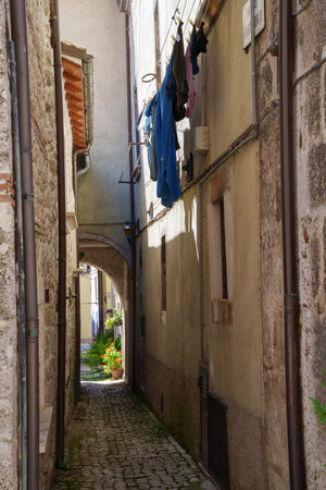 Pescasseroli, historic town in the Abruzzo National Park, at summerの写真素材