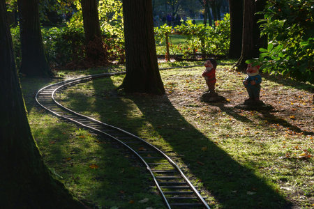 Autumn in the Montanelli park at Milan, Lombardy, Italy