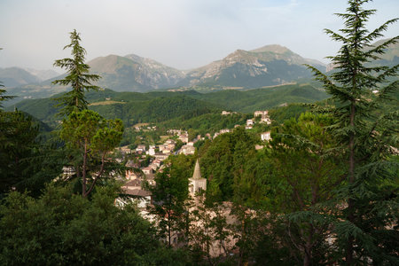 Amandola, historic town in Fermo province, Marche, Italy