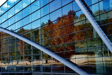 Exterior of modern building at Sovico, Monza Brianza province, Lombardy, Italy