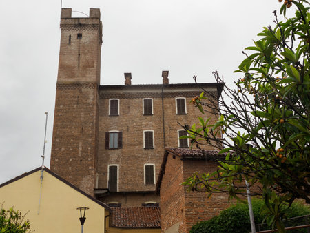 Historic buildings at Vespolate, Novara province, Piedmont, Italyの写真素材