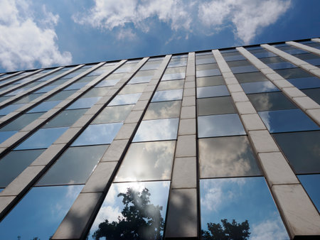Facade of modern building along viale Certosa, Milan, Lombardy, Italy