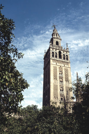 Exterior of the historic cathedral in Sevilla, Andalucia region, Spainの写真素材