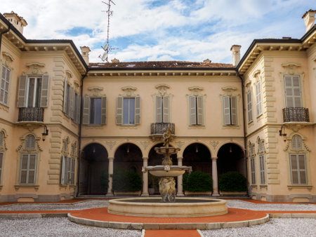 Historic villa Prata Pennati Hall along via Lecco in Monza, Lombardy, Italyの写真素材