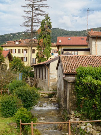 Monticello di Olgiate Molgora, old village in Lecco province, Brianza, Lombardy, Italyの写真素材