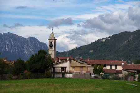 Bartesate, old village along the road to Colle Brianza, in Lecco province, Lombardy, Italyの写真素材