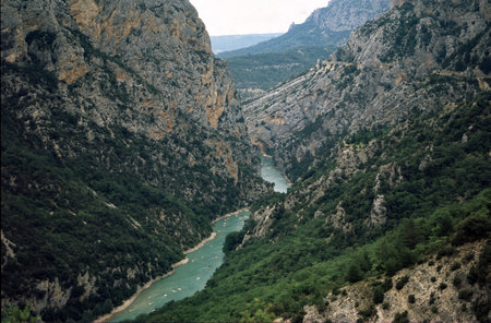 Gorges du Verdon, famous canyon in Provence-Alpes-Cote d Azur, France, at summerの写真素材