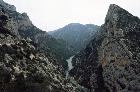 Gorges du Verdon, famous canyon in Provence-Alpes-Cote d Azur, France, at summerの写真素材