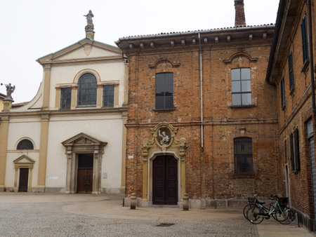 Historic Santa Maria al Carrobiolo church in Monza, Brianza, Lombardy, Italyの写真素材