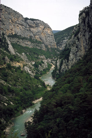 Gorges du Verdon, famous canyon in Provence-Alpes-Cote d Azur, France, at summerの写真素材