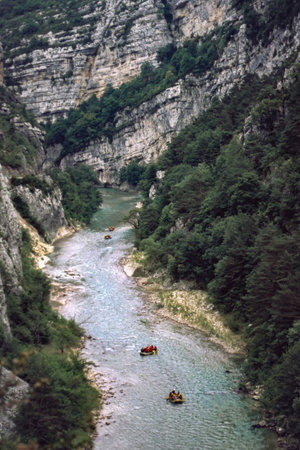 Gorges du Verdon, famous canyon in Provence-Alpes-Cote d Azur, France, at summerの写真素材
