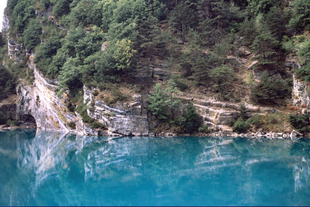Gorges du Verdon, famous canyon in Provence-Alpes-Cote d Azur, France, at summerの写真素材