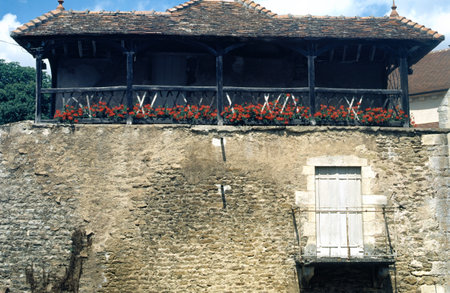 Medieval castle of Epoisses, Yonne, Bourgogne-Franche-Comte region, Franceの写真素材