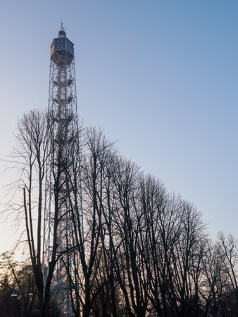 Autumn at Parco Sempione, public park in Milan, Lombardy, Italyの写真素材