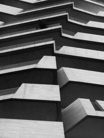 Citylife, modern commercial and residential district in Milan, Lombardy, Italy, with the Three Towersの写真素材