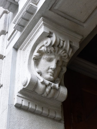 Old residential building along via Alberto da Giussano in Milan, Lombardy, Italy.の写真素材