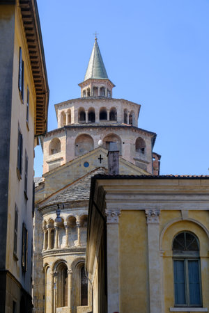 View of the medieval cathedral of Bergamo, Lombardy, Italy