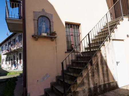 Old buildings of Villasanta, Monza and Brianza province, Lombardy, Italyの写真素材