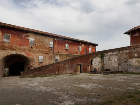 Court of the Casale Monferrato castle, Alessandria province, Piedmont, Italyの写真素材