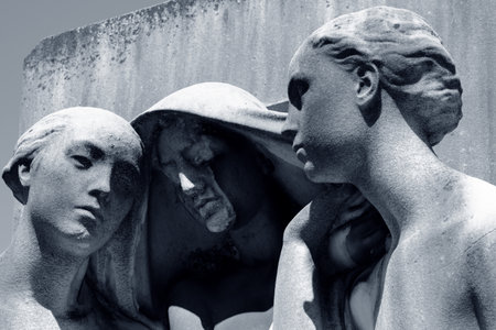 The historic cemetery known as Cimitero Monumentale, Milan, Lombardy, Italy. The Jewish cemeteryの写真素材