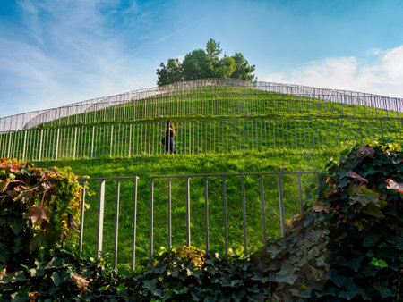 Autumn at Portello park in Milan, Lombardy, Italyの写真素材