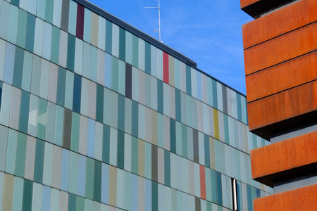 Modern office buildings along via Bracco in Milan, Lombardy, Italy
