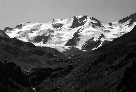 Mountain landscape in the Solda valley, Bolzano province, Trentino-Alto Adige, Italy, at summerの写真素材