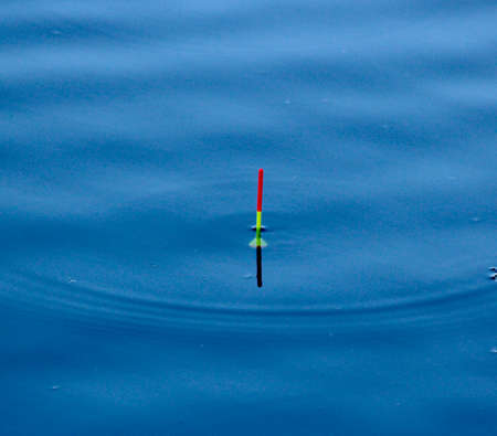 Colored float in river waterの写真素材