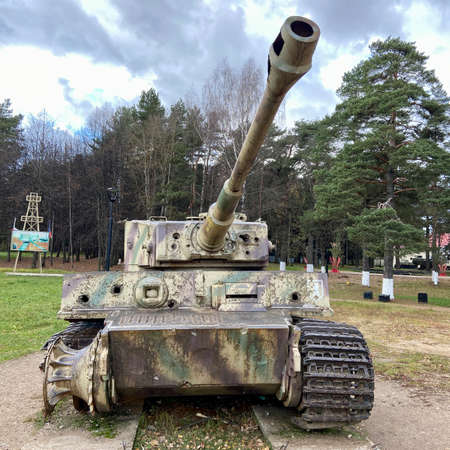 German heavy tank Tiger on the site in the museumの写真素材