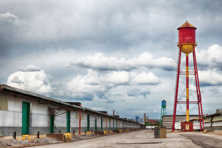 Water Towers in Warehouse Districtの写真素材