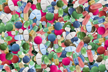 Collage of colorful pills