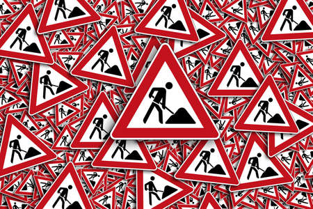 Traffic sign construction signの写真素材