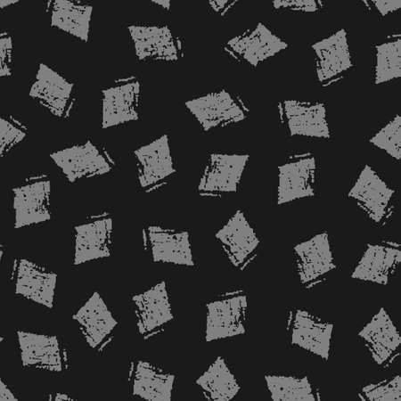 Abstract Scatter Object seamless vector pattern isolated on black backdrop. Design for use background, textile fabric and others. All over print design for fabric vector illustration.のイラスト素材