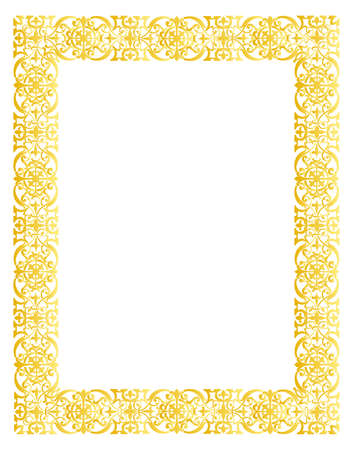 Golden Frames vector isolated on white background.のイラスト素材