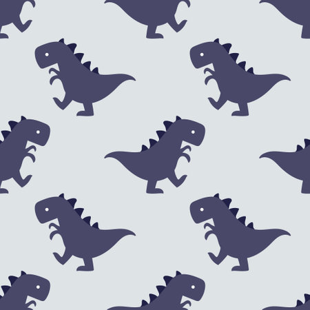 Hand Drawing Cute cartoon dinosaur seamless vector illustration pattern. Design for use background Textile all over fabric print wrapping paper and others.のイラスト素材