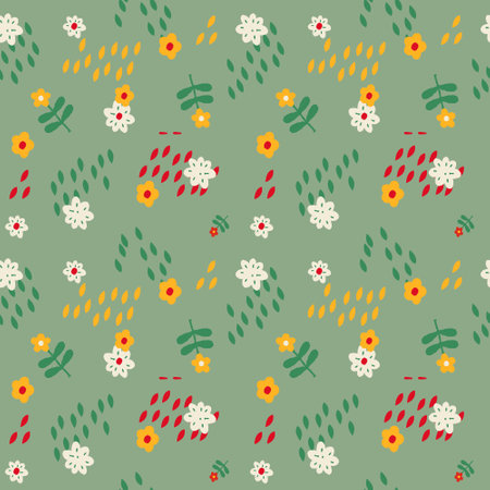 Floral Seamless vector illustration pattern background. Design for use all over textile fabric print...