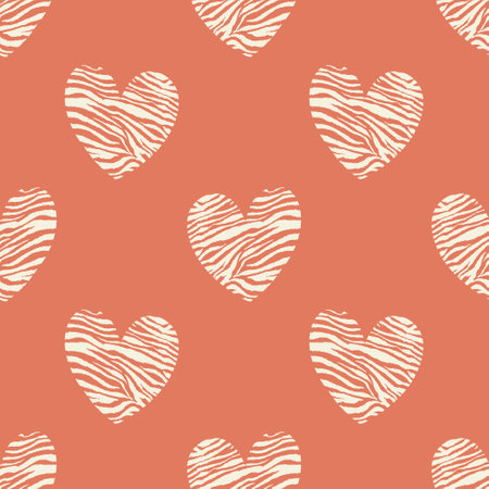 Abstract seamless vector pattern of love hearts. Design for use background Textile all over fabric print wrapping paper and others. Repeating texture surface pattern easy editのイラスト素材