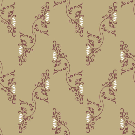 Geometric decorative Floral elements seamless vector pattern background. Design for use backdrop All over print textile fabrics and others, Ornamental pattern design ready to printのイラスト素材