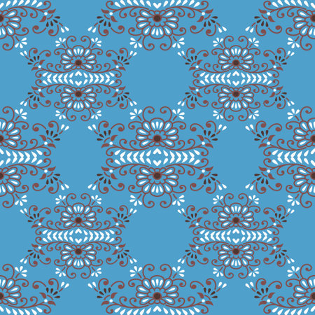 Seamless pattern with decorative ornament. Vector background. Tribal ethnic texture.のイラスト素材