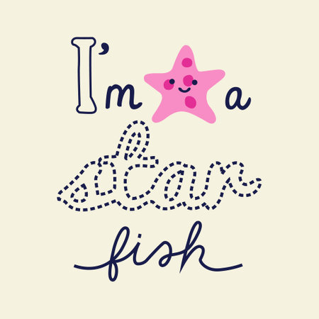 I am a starfish. Hand drawn lettering. Vector illustration.のイラスト素材