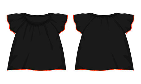 Illustration of a black sleeveless dress on a white backgroundのイラスト素材
