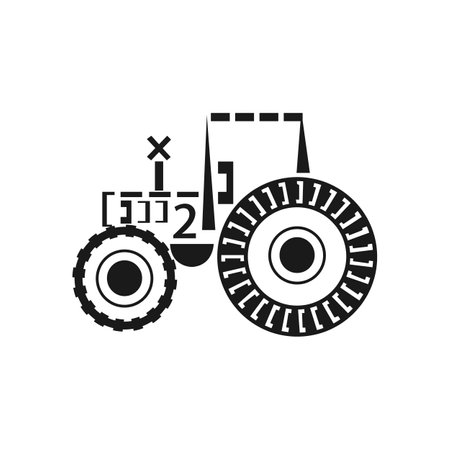 tractor logo icon vector illustration template design in black and white colorsのイラスト素材